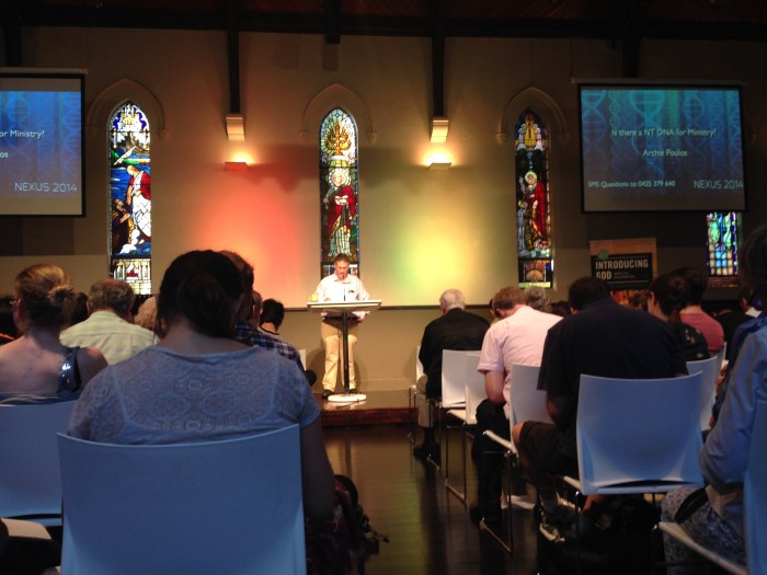 Archie Poulos speaking at Nexus Conference on what is means to have a gospel DNA in our ministry.