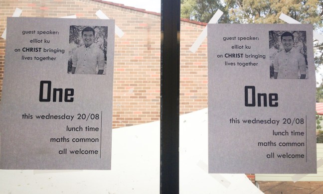 An invitation poster that was hung up at Concord High School along the school stairwell